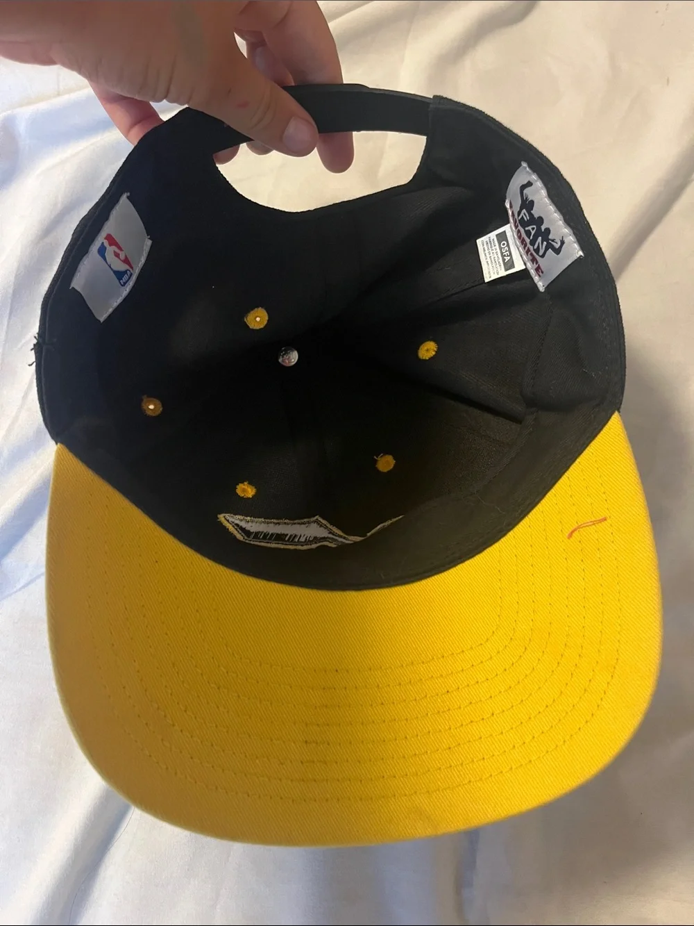 Kids Black and Yellow Basketball Logo Baseball Cap